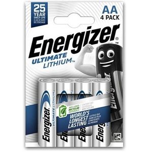 Energizer Ultimate Lithium 4 Batteries  AA 1.5v // Blister 4 Piles 1.5 volt