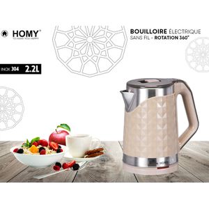 bouilloire électrique de 1,2L sans fil avec base 360° 2400W blanc Tefa 