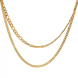 Clémentine Paris Collier de luxe pour femme plaqué or Double Rang Figaro CGN268