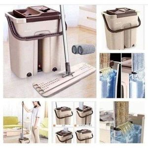 Balai autonettoyant microfibres avec seau + 7 Serpillères ou Mops (Scratch)