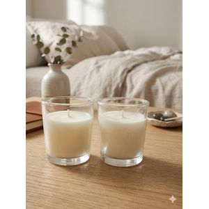 Pack de 2 Bougies Parfumées Artisanales en Verre Trempé – Cire Naturelle, Design Minimaliste, Longue Durée