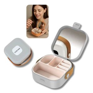 Mini Boîte à Bijoux de Voyage avec Miroir