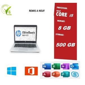 PC portable HP EliteBook 840 G3 i5-6200U/8/256 (Remis à Neuf) – STATION DE  TRAVAIL