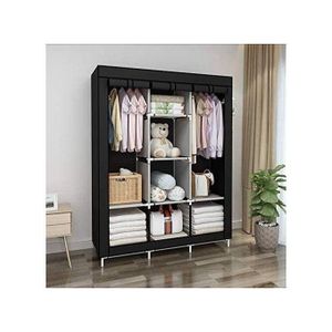 Jolie ARMOIRE 3 Portes noir 175 x 45 x 130 cm