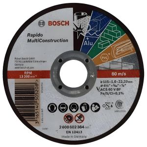 Disque à Tronçonner - Multiconstruction - Coupe Universelle - 115x22.23mm