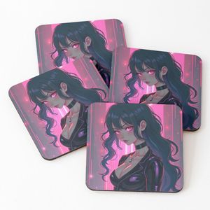 4 Dessous de Verre Une élégance futuriste mystérieuse sous tasse unique 