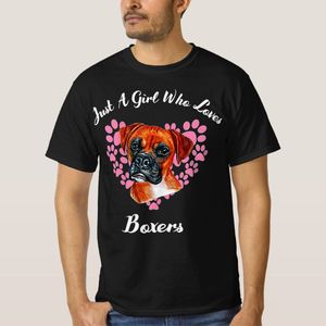 Just A Girl Who Loves Boxers Dogs Cute Puppy T-Shirt unique design - t shirt tres bon qualite