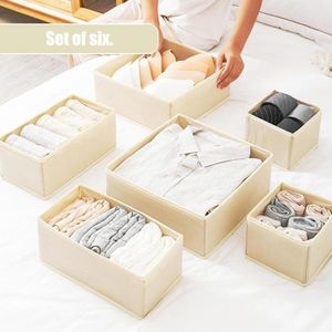 6 Pcs Boîte de rangement Pliable De Tiroir pour vêtements, sous-vêtements et Chaussettes etc