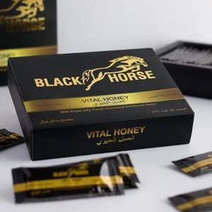 BIack Horse honey vital - Miel royal biologique pour hommes, Performances Masculine, Force Max, Naturel Miel Original, gnseng - 24 unités par paquet de 10g