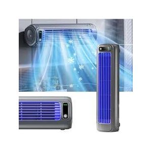 Ventilateur Portable Mural Rechargeable USB, Mini Climatiseur et Rafraîchisseur d’Air Silencieux à 3 Vitesses, Ventilateur de Bureau et de Circulation d’Air, Montage Mural avec Support Fixation, Compact, Économe en Énergie, Idéal pour Maison et Bureau 