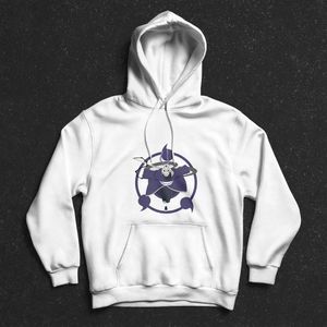 هودي سويت شيرت بغطاء للرأس للرجال - ابيض - Uchiha Ninja