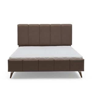 Kitea Lit Clara 160 X 200 Avec Sommier - Taupe / Noyer
