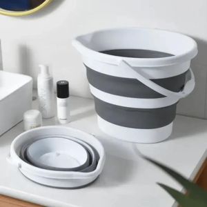 Panier en silicone pliable pour le linge, idéal pour le camping et le rangement domestique