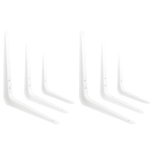 Équerres de fixation - Métal - Support d'étagère - Blanc 200x200 mm - Lot de 2