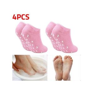 Chaussettes Hydratantes, 4pcs Chaussette Hydratante Pied Tres Sec,Chaussettes En Gel Hydratant À L'huile Essentielle De Vitamin,Pour Soin Des Pieds Secs Et Abimés Peeling Pied