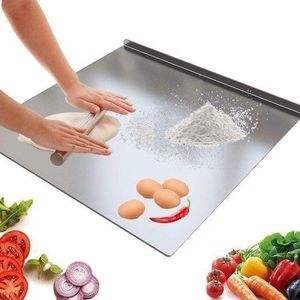 Planche à Découper Inox 304 Double Face avec Rebord en L
