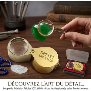 Loupe à Bijoux 30X Pliable – Loupe de Poche Métal, Grossissement Haute Précision, Portable et Compacte, Idéale Bijoux, Lecture et Fournitures Bureau