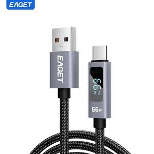 Eaget Câble de données de type C à charge rapide 66W USB PD Ligne de charge rapide pour téléphones mobiles et ordinateurs