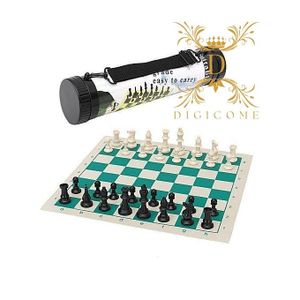 Jeu d'échecs médiéval Échecs de tournoi avec échiquier en vinyle Jeux d'échecs Jeu d'échecs 64/77/97 mm  Jeux de société Pièces d'échecs de voyage Jeu de société Puzzle Jouet pour enfants Jeu d'échecs