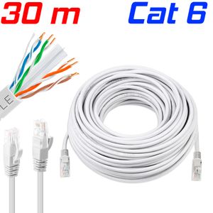 Generic Câble Réseau Ethernet Cat 6E RJ45 15m - Blanc - Prix pas