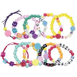 Jeu de Création de Bracelets 413 Pièces  - Grand Atelier de Bijoux DIY pour Enfant - Perles Alphabet, Couleurs et Fils Inclus - Kit de Loisirs Créatifs pour Bracelets d'Amitié et Colliers - Idée Cadeau Mode et Tendance pour Fille