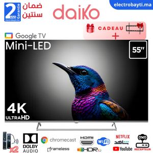 Daiko 55"- MiniLED Google TV 5.0 sous Android 14 , 4K UHD, HDR10, HLG, Dolby Audio - MLED55MU35DK