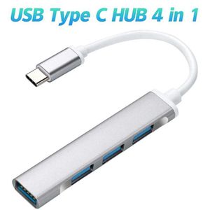 Hub USB 3.0 multi-ports 4 ports, adaptateur de dock Type C OTG pour PC, ordinateurs portables, Xiaomi, Huawei, Macbook, accessoires informatiques