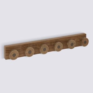 Patère à 6 têtes en bois (58 cm)