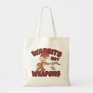 Tote Bag Elmer Fudd ™ & Bugs Bunny ™ "Wabbits Not Arms" Unique, haute qualité