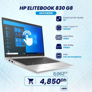 Hewlett Packard EliteBook 830 G8 Intel Core i7 11e Gen 32Go 512Go SSD 13.3 - Occasion
