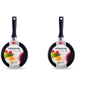 Taurus Poêle - Revêtement Antiadhésif - Cuisson Facile et Rapide - 14cm Noire - Lot de 2