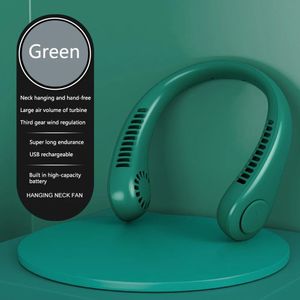 Top مراوح شخصية محمولة بلا شفرات، مروحة هواء صغيرة بثلاث سرعات، اللون أخضر
