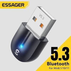 ESSAGER USB Bluetooth 5.3 adaptateur Aux récepteur Audio émetteur pour PC haut-parleur ordinateur portable souris sans fil boîte de son transmetteur USB