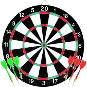 Jeu de Fléchettes 40.5CM, Cible de Fléchettes Professionnel, Jeux de Fléchettes Double Face, avec 6 Fléchettes, Les Loisirs Sport Dart Board Tournoi pour Le Bureau Jeux d'intérieur