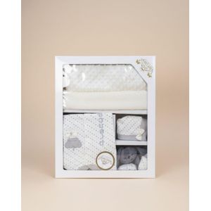 Coffret de Naissance Luxueux - Kit Complet pour Nouveau-Né - Gris & Blanc