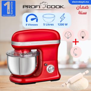Proficook روبوت عجان من الستانلس ستيل متعدد الوظائف صغير الحجم 2000 واط - 8 لتر