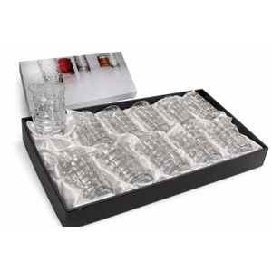 Lot 12 Verres à Thé ou café en verre cristal - Coffret - Cadeau