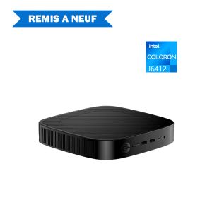 جهاز عميل نحيف Pro T550 بحجم USFF، معالج Intel Celeron J6412 رباعي النواة، ذاكرة عشوائية 8 جيجابايت، وسعة تخزين 64 جيجابايت eMMC + 256 جيجابايت SSD NVMe.