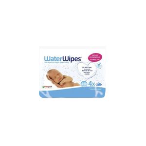 WaterWipes  Pack de 4 Lingettes d'eau pour les bébés 99.9% eau