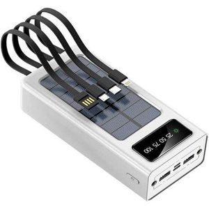 Power Bank solar Avec 4 Câbles Intégrés Chargeur De Batterie Externe Portable 50000 MAh