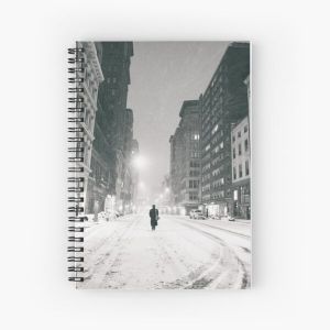 Snowy Night in New York City Spiral Notebook Bloc note
