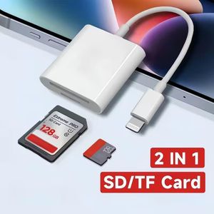 Adaptateur Lightning vers SD Card Reader, Compatible avec iPhone et Carte Mémoire SD/TF, Convertisseur OTG pour Téléphone, Transfert de Données Mobile, Design Compact, Connexion Fiable, Haute Vitesse, Accessoire de Stockage pour Smartphone