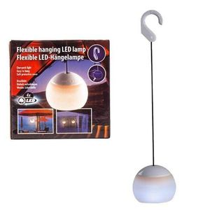 Suspension pour tentes / tonnelles / auvents, Lampe suspendue à 4 LED, abat-jour en silicone souple. 3 piles AAA/LR3 non incluses