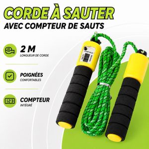 Corde à Sauter avec Compteur Intégré 2M – Corde Fitness Résistante – Entraînement Cardio