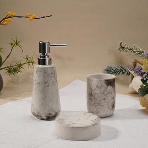 Ensemble 3 accessoires de lavabo en porcelaine