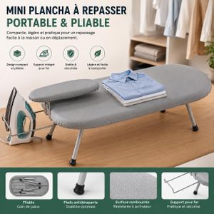 Mini Table à Repasser Portable Pliable – Planche de Repassage Compacte avec Support Fer