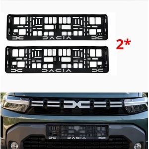 General Cadre Plaque Immatriculation Dacia – Support de Plaque Auto Universel en Métal – Accessoire Automobile Noir