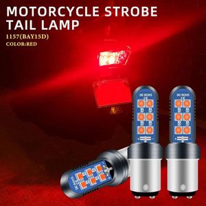 Feux de frein clignotant pour voiture,signal lumineux de voiture,clignotant rouge 1157 LED,pour feux arrière de voiture,feux de freinage,2 pcs