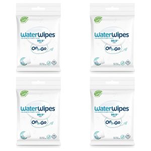 WaterWipes Lingettes Nettoyantes - Pureté Maximale - Pour Peau Sensible - 10 Lingettes - Lot de 4