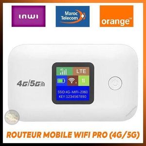 Modem routeur Mobile 5G / 4G LTE CAT6 WiFi 300Mbps avec carte SIM et écran 12h d'autonomie